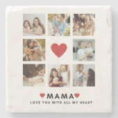 Collage Foto Mama Wir Liebe Sie beste Mutter Gesch Steinuntersetzer (Vorderseite)
