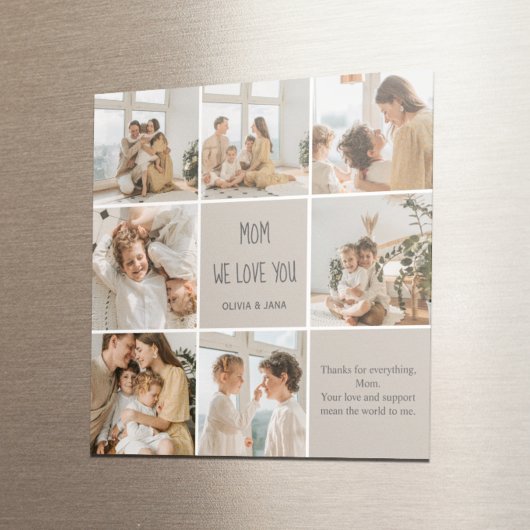 Collage Foto Mama Wir Liebe Sie | Personalisiert Magnet
