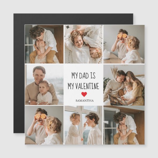 Collage Foto | Mein Vater ist mein Valentingeschen Magnetkarte (Vorne/Hinten)