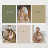 Collage Foto Modernes Bestes Vater je Geschenk Bierflaschenetikett (Einzelnes Label)