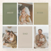 Collage Foto Modernes Bestes Vater je Geschenk Glasuntersetzer (Vorderseite)