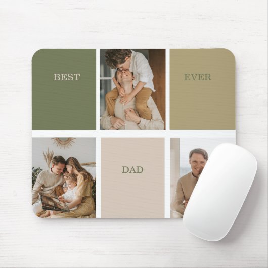 Collage Foto Modernes Bestes Vater je Geschenk Mousepad (Mit Mouse)