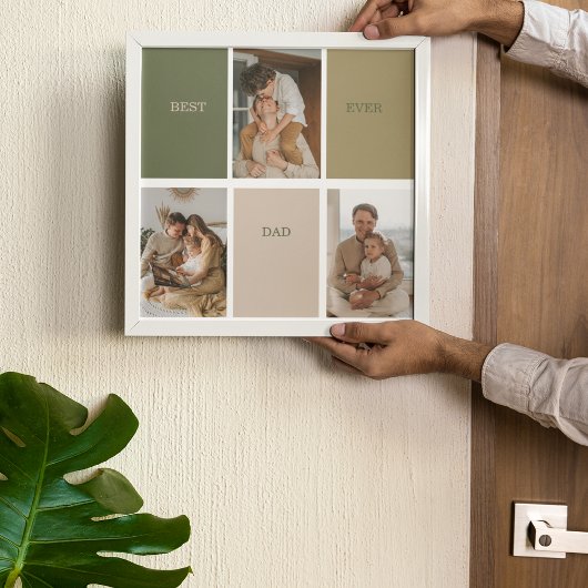 Collage Foto Modernes Bestes Vater je Geschenk Poster