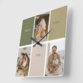 Collage Foto Modernes Bestes Vater je Geschenk Quadratische Wanduhr (Winkel)