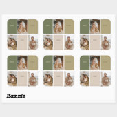 Collage Foto Modernes Bestes Vater je Geschenk Quadratischer Aufkleber (Blatt)