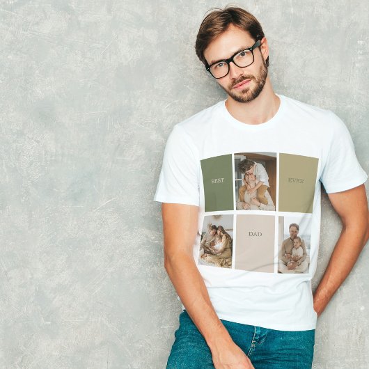 Collage Foto Modernes Bestes Vater je Geschenk T-Shirt