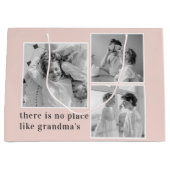 Collage Foto Pastell Pink Bestes Grandma Geschenk Große Geschenktüte (Vorderseite)