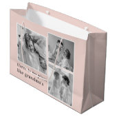 Collage Foto Pastell Pink Bestes Grandma Geschenk Große Geschenktüte (Vorderseite Schrägansicht)