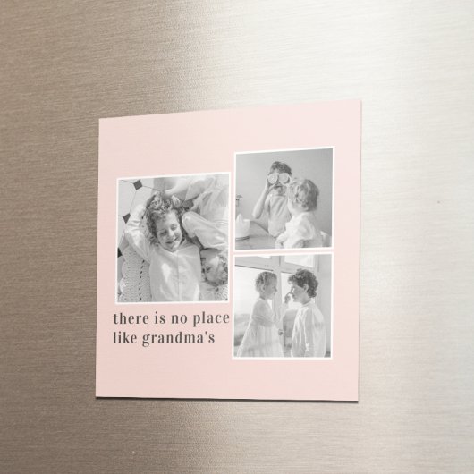 Collage Foto Pastell Pink Bestes Grandma Geschenk Magnet