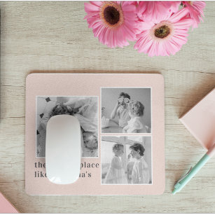 Collage Foto Pastell Pink Bestes Grandma Geschenk Mousepad