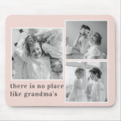 Collage Foto Pastell Pink Bestes Grandma Geschenk Mousepad (Vorne)