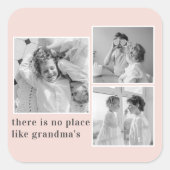 Collage Foto Pastell Pink Bestes Grandma Geschenk Quadratischer Aufkleber (Vorderseite)
