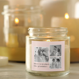 Collage Foto Pastell Pink Bestes Grandma Geschenk Quadratischer Aufkleber