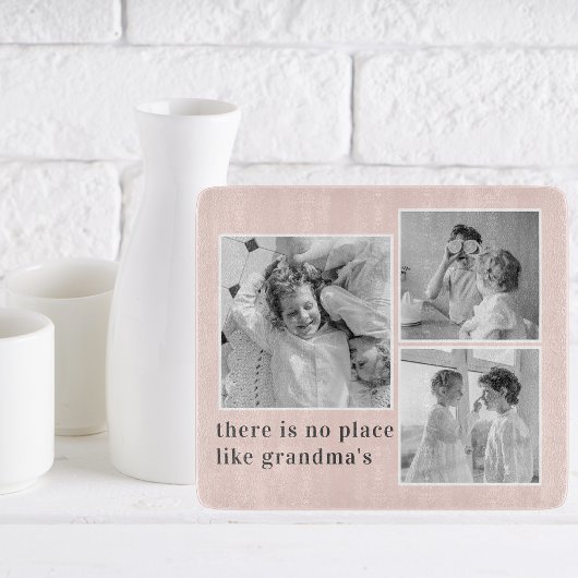 Collage Foto Pastell Pink Bestes Grandma Geschenk Schneidebrett