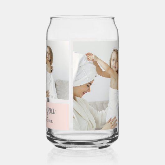 Collage Foto Pink Wir Liebe Sie Oma Bestes Geschen Dosenglas (Rückseite)