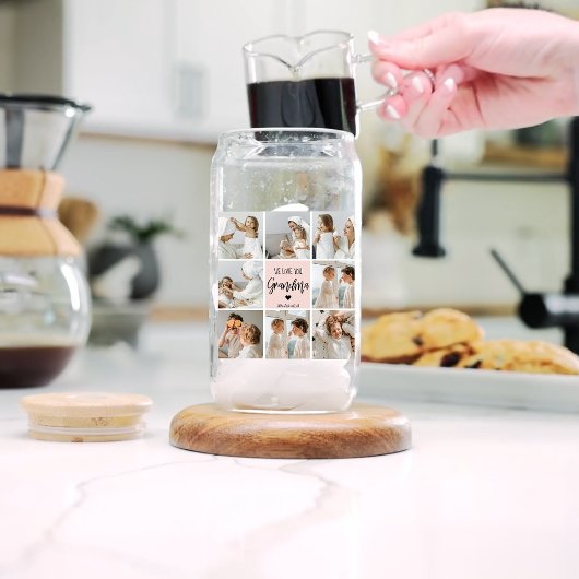 Collage Foto Pink Wir Liebe Sie Oma Bestes Geschen Dosenglas