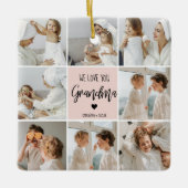 Collage Foto Pink Wir Liebe Sie Oma Bestes Geschen Keramikornament (Vorderseite)