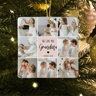 Collage Foto Pink Wir Liebe Sie Oma Bestes Geschen Keramikornament