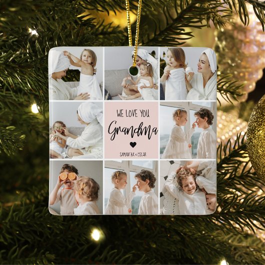 Collage Foto Pink Wir Liebe Sie Oma Bestes Geschen Keramikornament