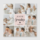 Collage Foto Pink Wir Liebe Sie Oma Bestes Geschen Magnetkarte (Vorderseite)