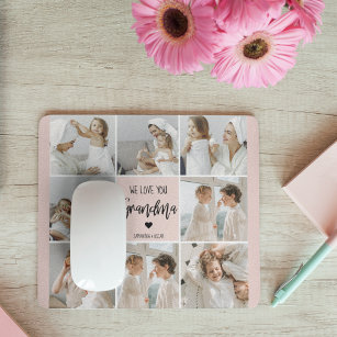 Collage Foto Pink Wir Liebe Sie Oma Bestes Geschen Mousepad