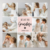Collage Foto Pink Wir Liebe Sie Oma Bestes Geschen Poster (Vorne)