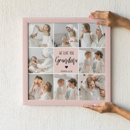 Collage Foto Pink Wir Liebe Sie Oma Bestes Geschen Poster