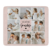 Collage Foto Pink Wir Liebe Sie Oma Bestes Geschen Schneidebrett (Vorderseite)