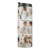 Collage Foto Pink Wir Liebe Sie Oma Bestes Geschen Thermosbecher (Nach rechts gedreht)