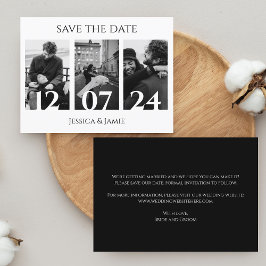 Collage Foto Save the Date Overlay Modern Trendy Ankündigungspostkarte