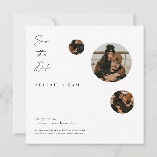 Collage Foto Square Save the Date Einladung (Vorderseite)