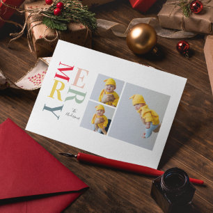 Collage Foto und farbenfroh fröhlich   Happy Holid Feiertagspostkarte