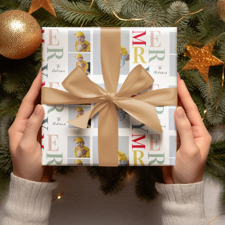Collage Foto und farbenfroh fröhlich | Happy Holid Geschenkpapier