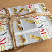 Collage Foto und farbenfroh fröhlich | Happy Holid Geschenkpapier