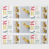 Collage Foto und farbenfroh fröhlich | Happy Holid Geschenkpapier (Flach)