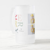 Collage Foto und farbenfroh fröhlich | Happy Holid Mattglas Bierglas (Vorderseite Links)