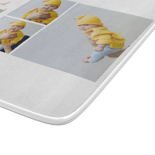 Collage Foto und farbenfroh fröhlich | Happy Holid Schneidebrett (Ecke)