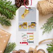 Collage Foto und farbenfrohe Freude | Weihnachtsge Geschenkanhänger