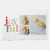 Collage Foto und farbenfrohe Freude | Weihnachtsge Geschirrtuch (Horizontal)