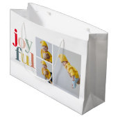 Collage Foto und farbenfrohe Freude | Weihnachtsge Große Geschenktüte (Vorderseite Schrägansicht)