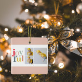 Collage Foto und farbenfrohe Freude | Weihnachtsge Keramikornament