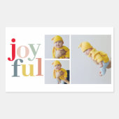 Collage Foto und farbenfrohe Freude | Weihnachtsge Rechteckiger Aufkleber (Vorderseite)