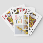 Collage Foto und farbenfrohe Freude | Weihnachtsge Spielkarten (Rückseite)
