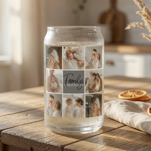 Collage Foto und Personalisierte Graugeschenke Dosenglas
