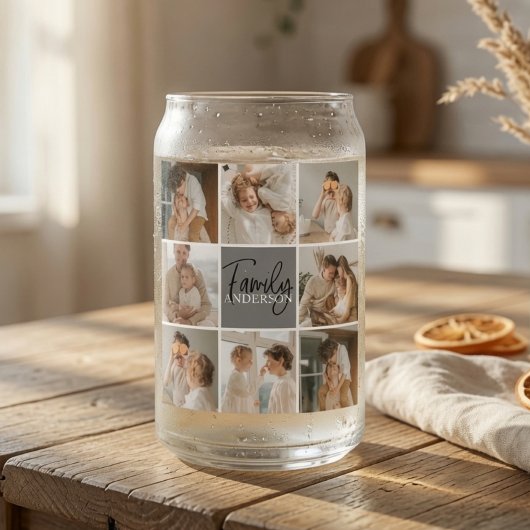 Collage Foto und Personalisierte Graugeschenke Dosenglas