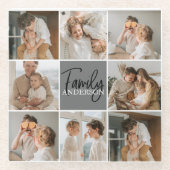 Collage Foto und Personalisierte Graugeschenke Glasuntersetzer (Vorderseite)