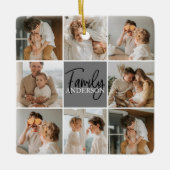 Collage Foto und Personalisierte Graugeschenke Keramikornament (Vorderseite)