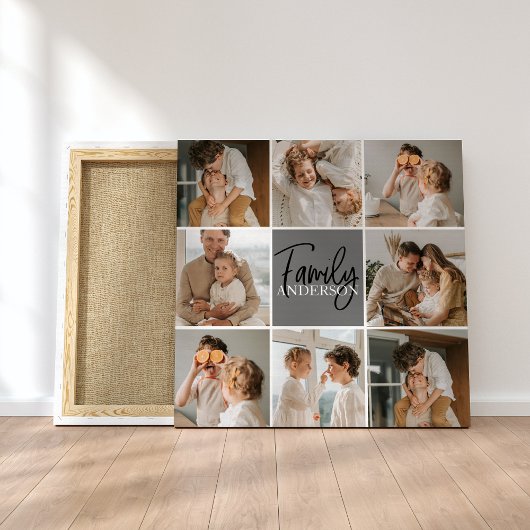 Collage Foto und Personalisierte Graugeschenke Leinwanddruck