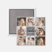 Collage Foto und Personalisierte Graugeschenke Magnet (Vorderseite/Rückseite)
