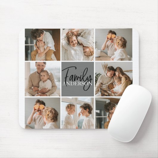 Collage Foto und Personalisierte Graugeschenke Mousepad (Mit Mouse)